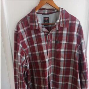Vintage Wrangler Adult 2XL Red Check Plaid Western Cowboy Long Sleeve Mens